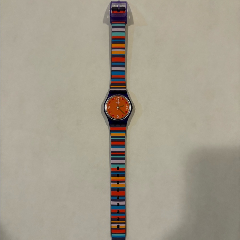 Swatch Watch- Colorful Striped Watch